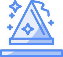 Party hat Line Filled Blue Icon vector