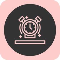 alarma reloj lineal redondo icono vector