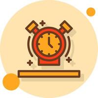 Alarm clock Filled Shadow Circle Icon vector