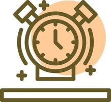 alarma reloj lineal circulo icono vector