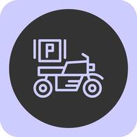 Motorcycle parking Linear Round Icon vector