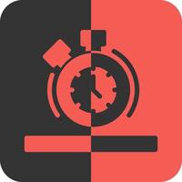 Stopwatch Red Inverse Icon vector