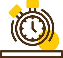 Stopwatch Yellow Lieanr Circle Icon vector