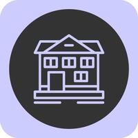 House Linear Round Icon vector