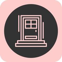 Front door Linear Round Icon vector