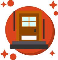 Front door Tailed Color Icon vector