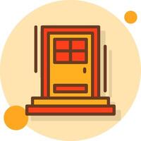 Front door Filled Shadow Circle Icon vector