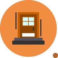 Front door Flat Shadow Icon vector