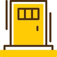 Back door Yellow Lieanr Circle Icon vector