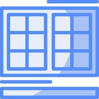 Window Line Filled Blue Icon vector