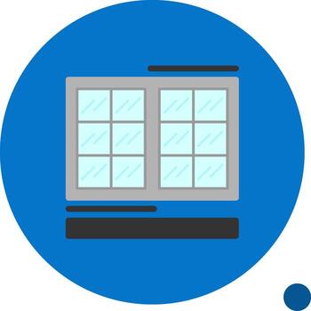 Window Flat Shadow Icon vector