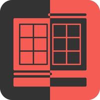 Window Red Inverse Icon vector