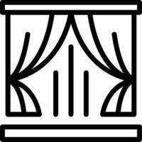 Curtains Line Icon vector