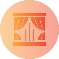 Curtains Gradient Circle Icon vector