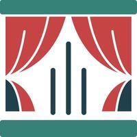 Curtains Glyph Two Color Icon vector