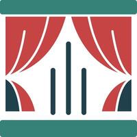 Curtains Glyph Two Color Icon vector