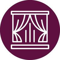 Curtains Outline Circle Icon vector
