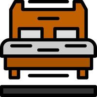 icono lleno de línea de cama vector