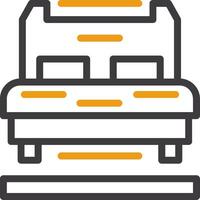 Bed Line Two Color Icon vector