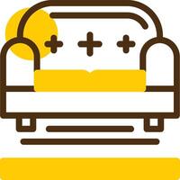 Couch Yellow Lieanr Circle Icon vector