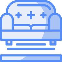 Couch Line Filled Blue Icon vector