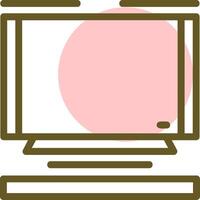 Television Linear Circle Icon vector