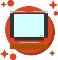 Television Tailed Color Icon vector