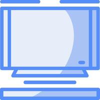 Television Line Filled Blue Icon vector