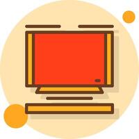 Television Filled Shadow Circle Icon vector