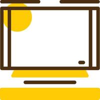 Television Yellow Lieanr Circle Icon vector