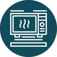 Microwave Outline Circle Icon vector