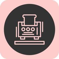 Toaster Linear Round Icon vector