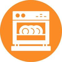 Dishwasher Glyph Circle Icon vector