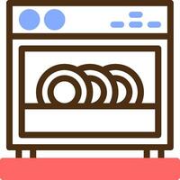 Dishwasher Color Filled Icon vector