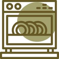 Dishwasher Linear Circle Icon vector