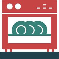 Dishwasher Glyph Two Color Icon vector