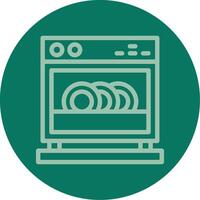 Dishwasher Line Multi color Icon vector