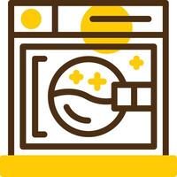 Dryer Yellow Lieanr Circle Icon vector