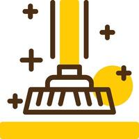 Broom Yellow Lieanr Circle Icon vector