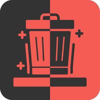 Trash can Red Inverse Icon vector