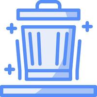 Trash can Line Filled Blue Icon vector