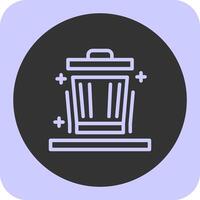 Trash can Linear Round Icon vector