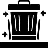 icono de glifo de bote de basura vector