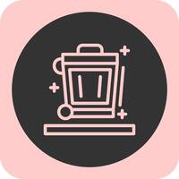 Recycling bin Linear Round Icon vector