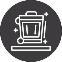 Recycling bin Outline Circle Icon vector