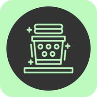 Laundry basket Linear Round Icon vector