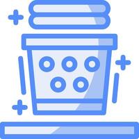 Laundry basket Line Filled Blue Icon vector