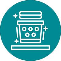 Laundry basket Outline Circle Icon vector