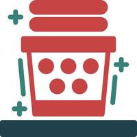 Laundry basket Glyph Two Color Icon vector