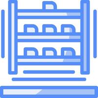 Shoe rack Line Filled Blue Icon vector